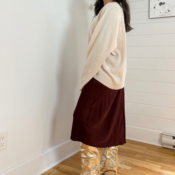 Anthropologie midi satin slip skirt - Picture 2 of 7